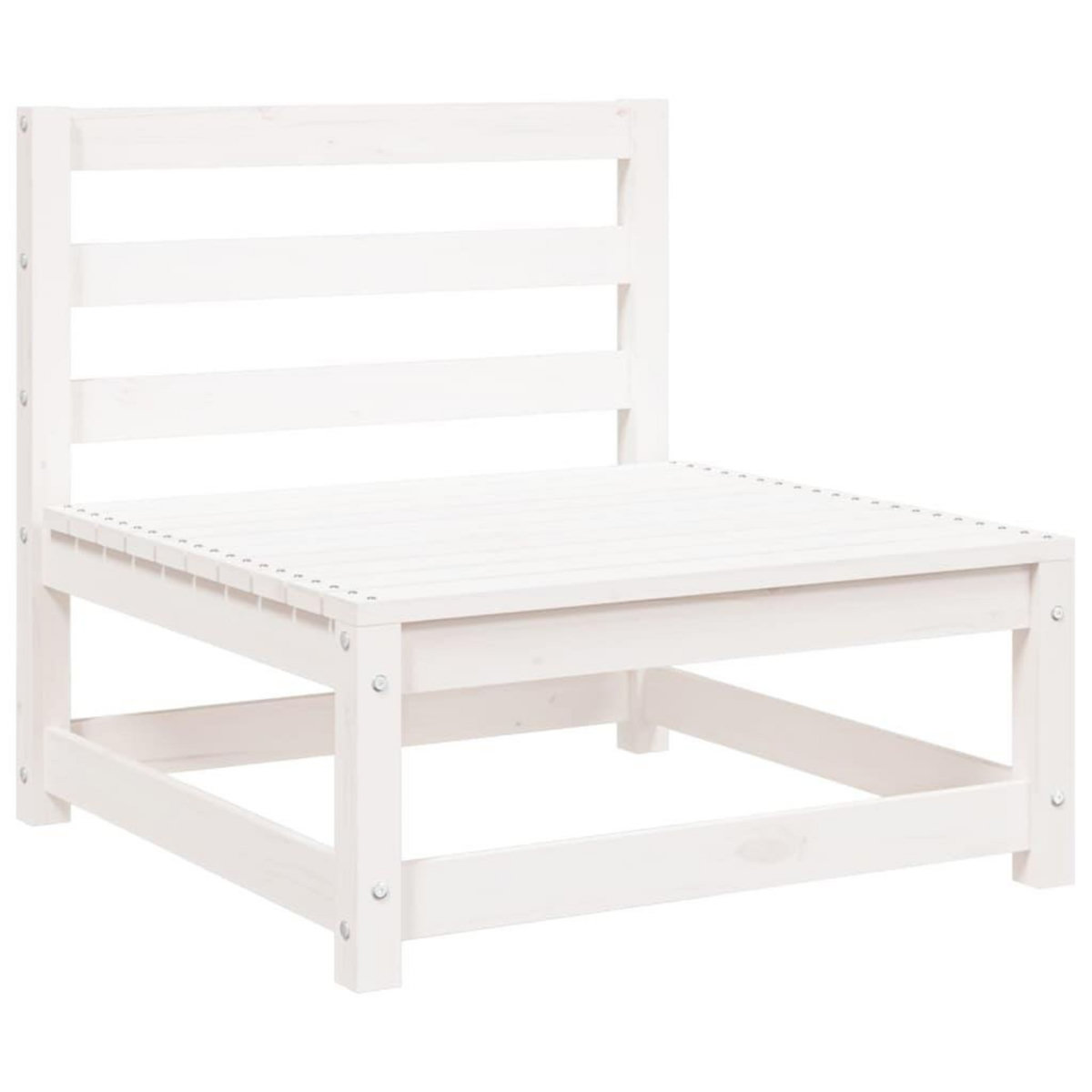 VIDAXL Canape de jardin sans accoudoirs blanc bois de pin massif
