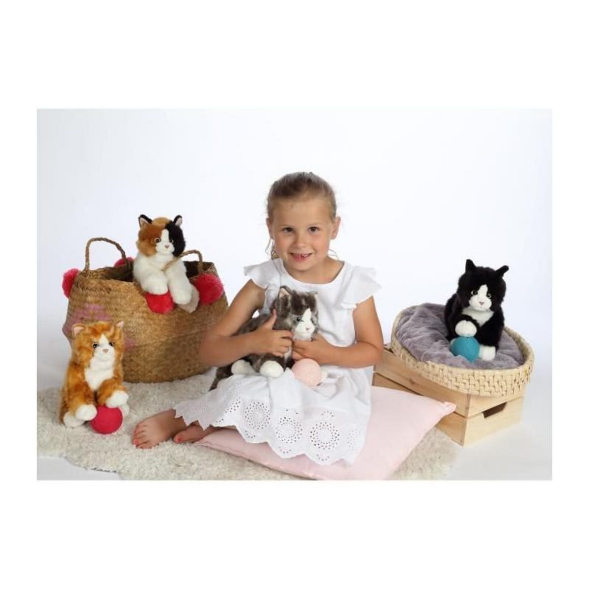 Gipsy Peluche - Gipsy Toys - Chat mimiz - 28cm - Noir/Blanc