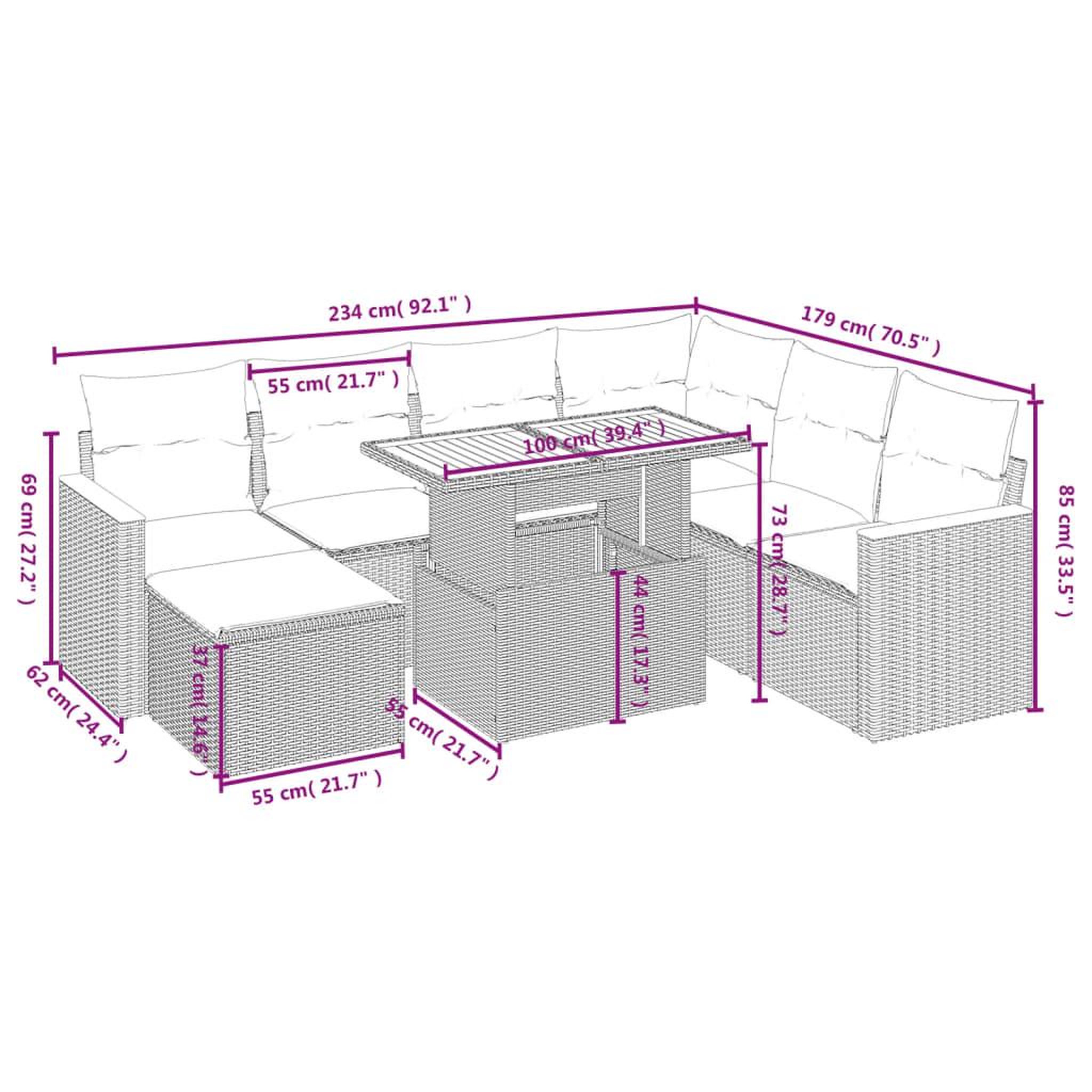 Voir la diapositive 4 : VIDAXL Salon de jardin 8 pcs avec coussins noir resine tressee