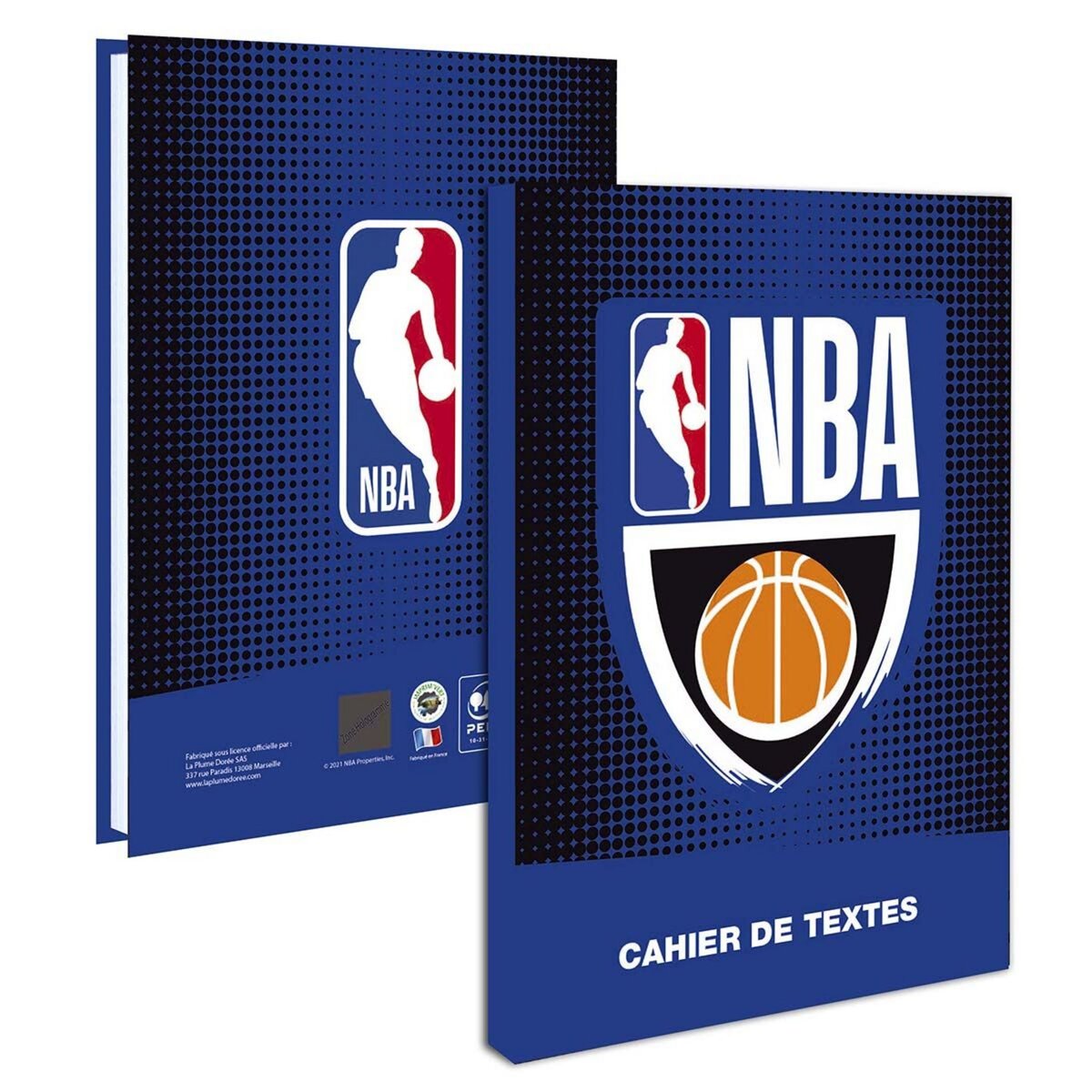 Cahier de texte 15.5x21.5 cm souple NBA noir