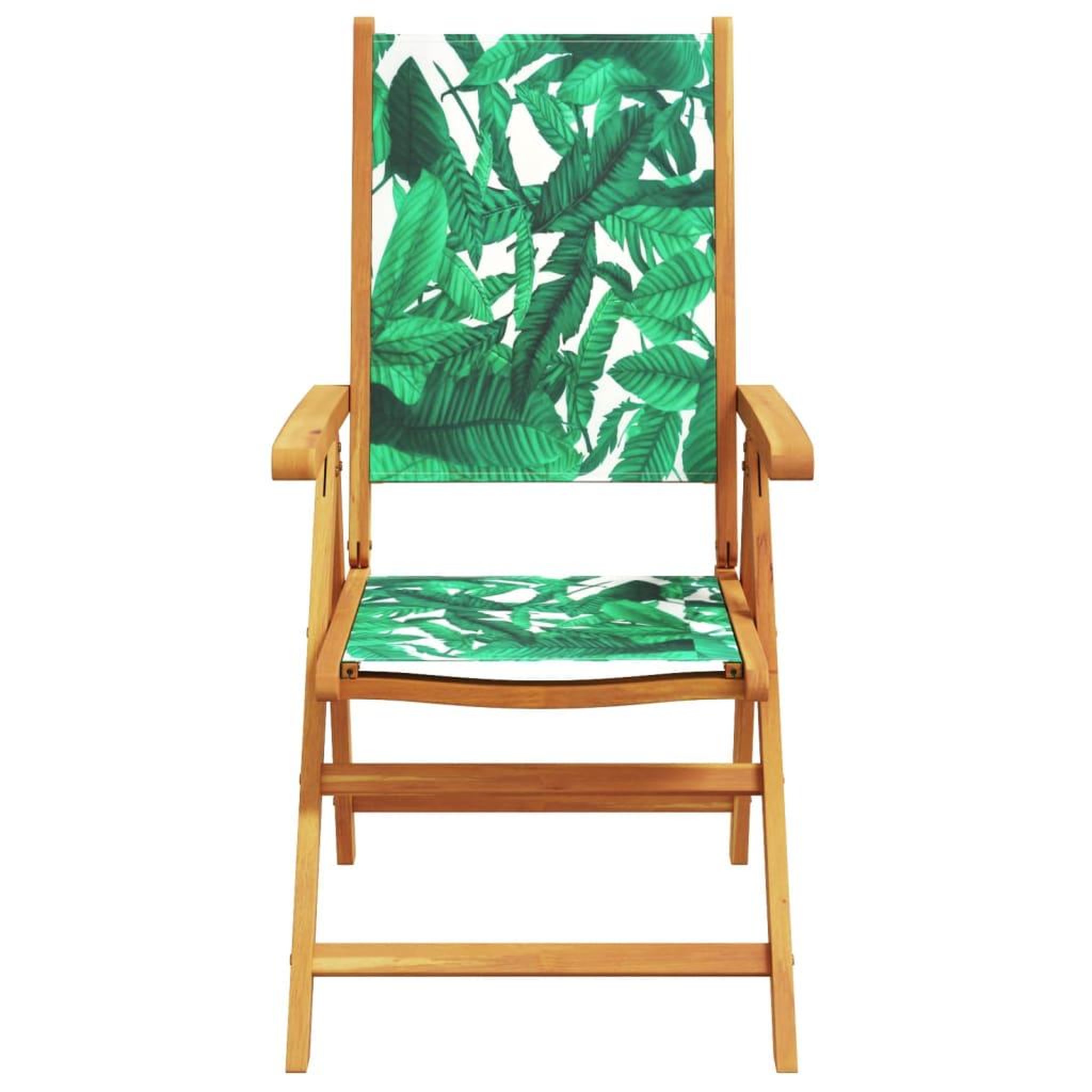 Voir la diapositive 4 : VIDAXL Chaises inclinables de jardin lot de 4 vert tissu bois massif