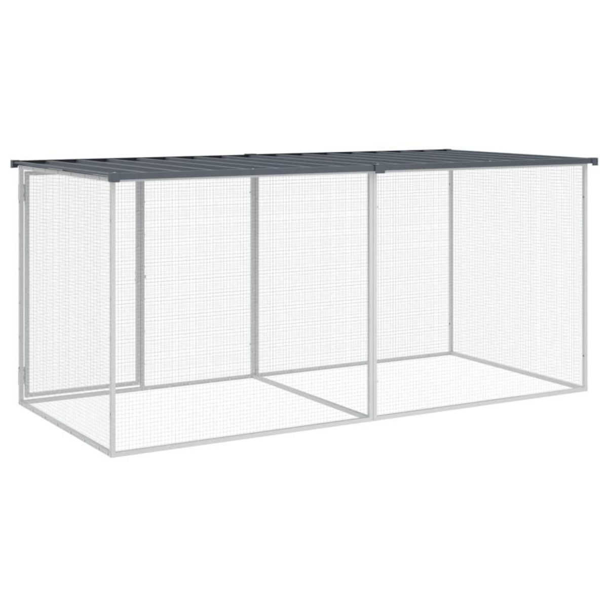 VIDAXL Poulailler avec toit anthracite 203x98x90 cm acier galvanise