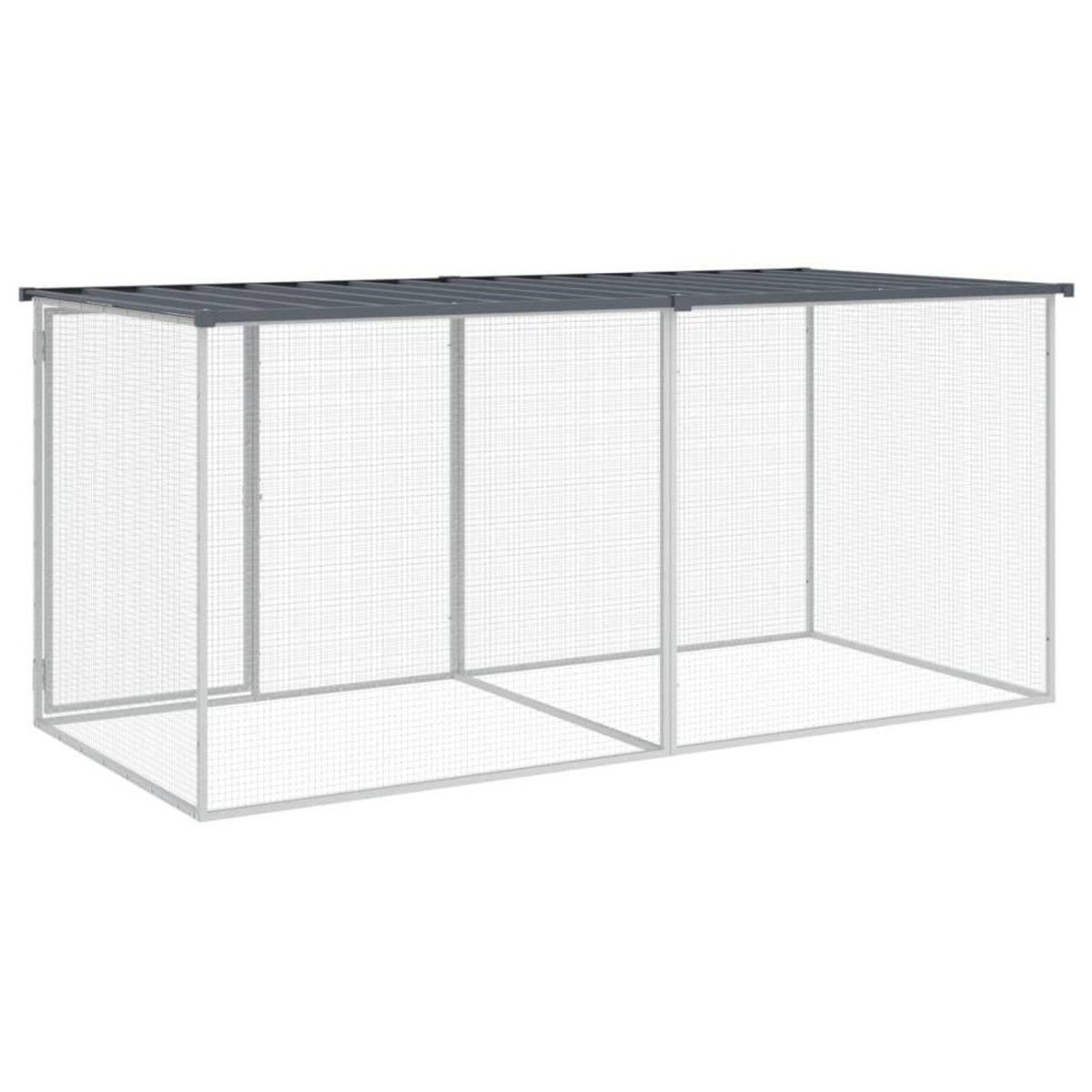 VIDAXL Poulailler avec toit anthracite 203x98x90 cm acier galvanise