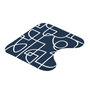 Voir la diapositive 4 : Paris Prix Tapis Contour WC Microfibre  Labyrinthe  45x45cm Bleu