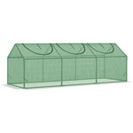OUTSUNNY Mini serre de jardin serre à tomates 180 x 60 x 60 cm 3 fenêtres zippées enroulables acier thermolaqué PE haute densité vert