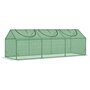Voir la diapositive 1 : OUTSUNNY Mini serre de jardin serre à tomates 180 x 60 x 60 cm 3 fenêtres zippées enroulables acier thermolaqué PE haute densité vert