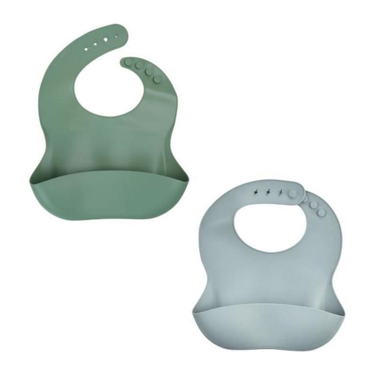 THERMOBABY LOT DE 2 BAVOIRS SILICONE 1 VERT CACTUS + 1 GRIS