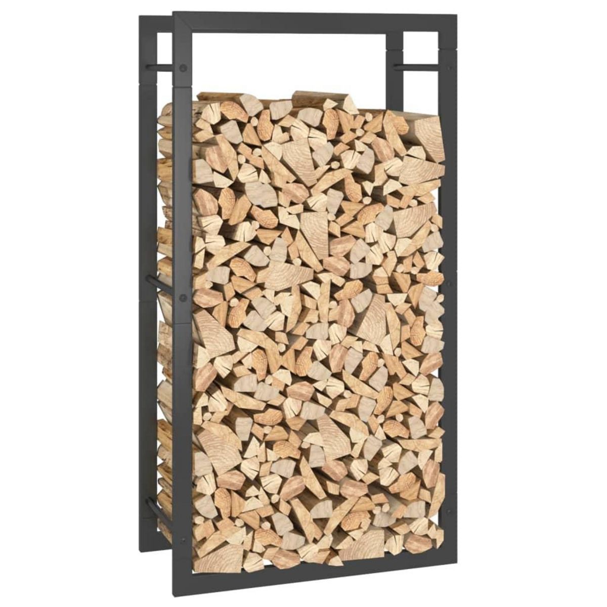 VIDAXL Portant de bois de chauffage Noir mat 50x28x94 cm Acier