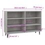 Voir la diapositive 6 : VIDAXL Buffet gris beton 103,5x35x70 cm bois d'ingenierie