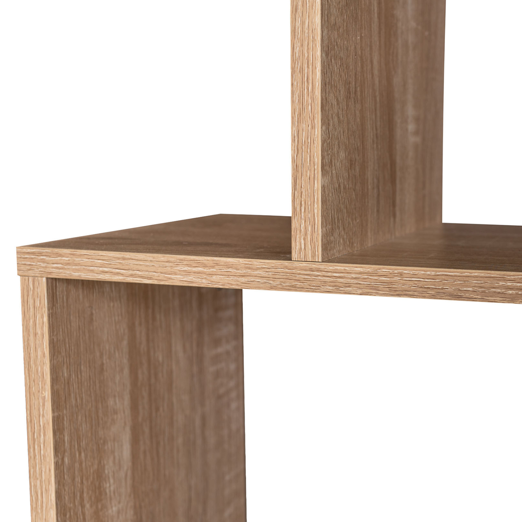Voir la diapositive 4 : ID MARKET Etagère bibliothèque SOFIA forme S bois façon hêtre 189 cm