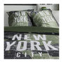 Voir la diapositive 2 : Today Parure de lit - TODAY - JAVA - 2 personnes - 240x220 cm - Coton - Imprimé New York - Vert