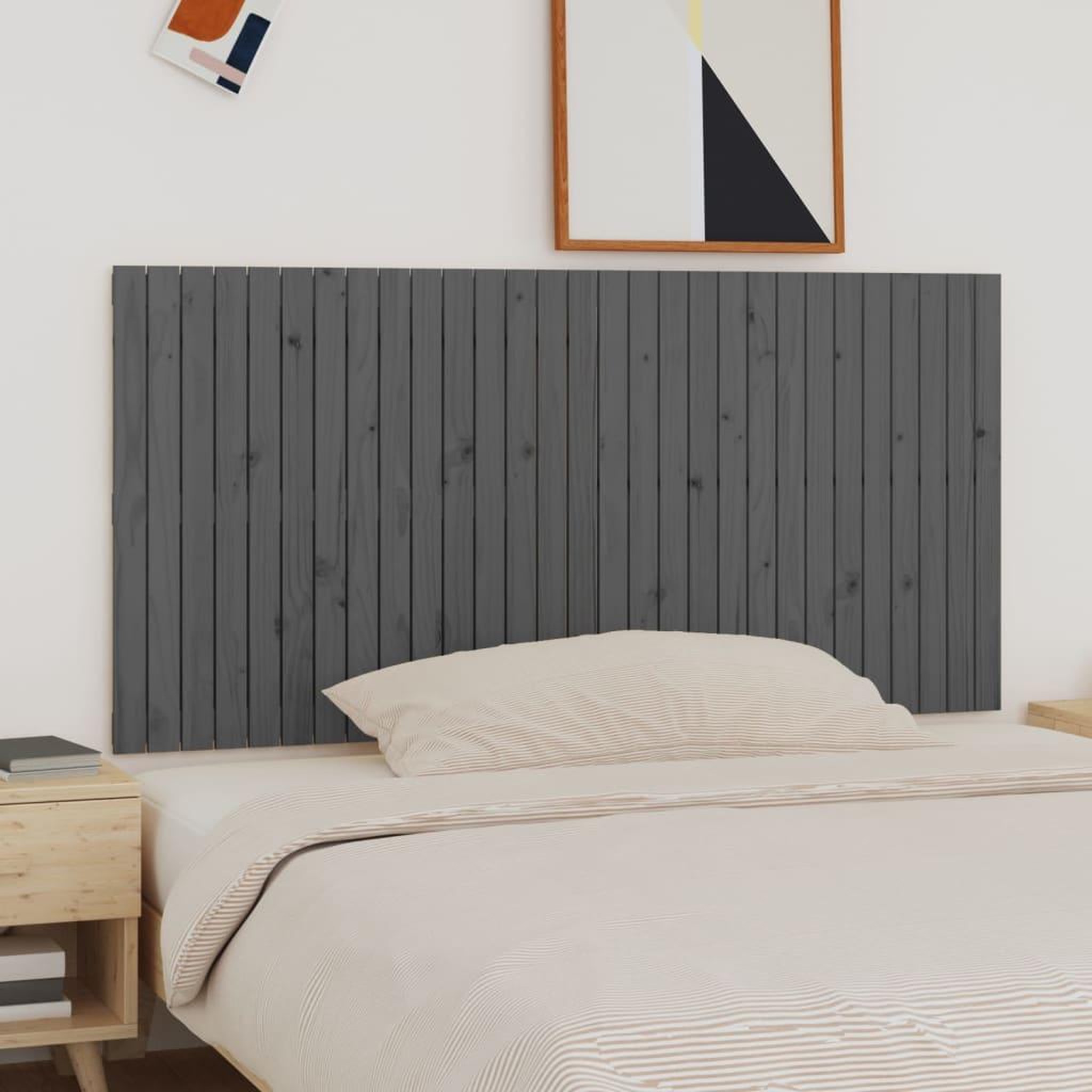 Voir la diapositive 1 : VIDAXL Tete de lit murale Gris 185x3x90 cm Bois massif de pin