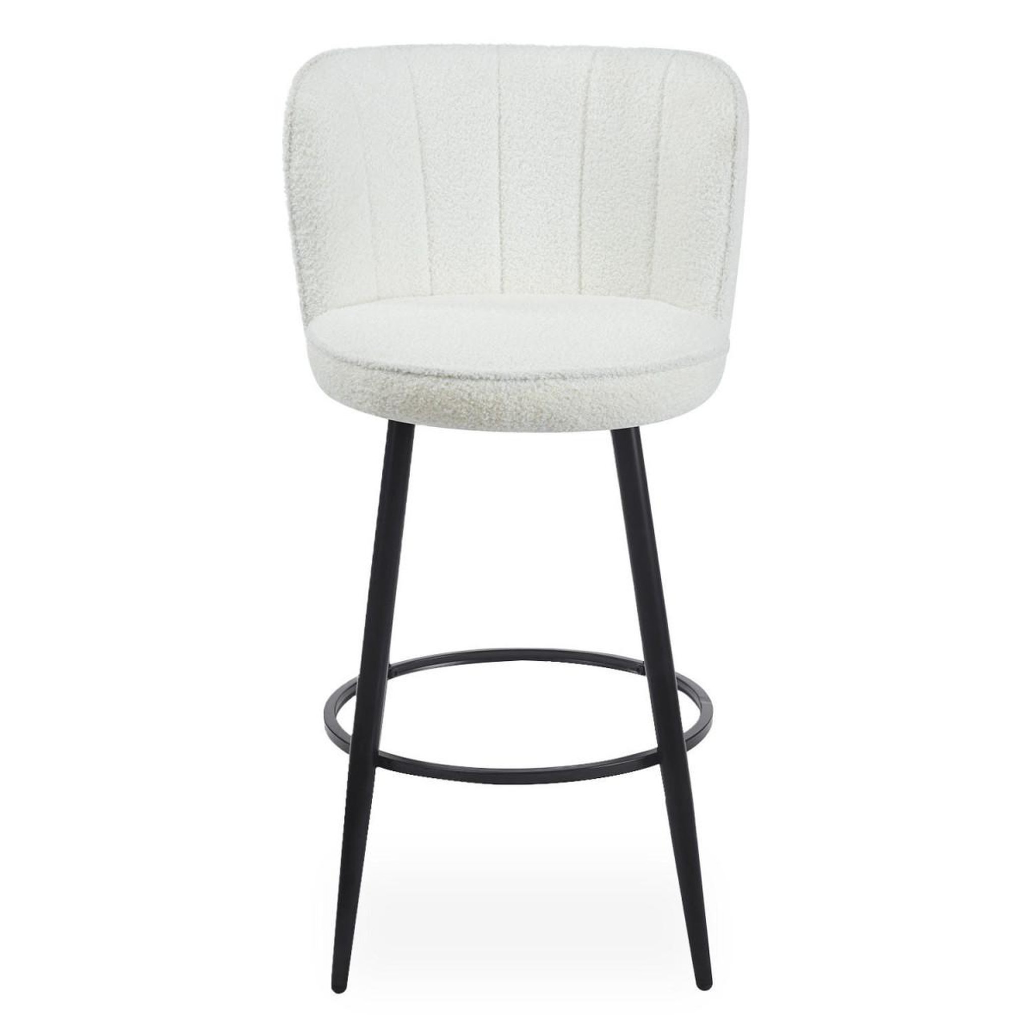 Voir la diapositive 2 : Paris Prix Lot de 2 Chaises de Bar en Tissu Bouclette  Philis  105cm Crème