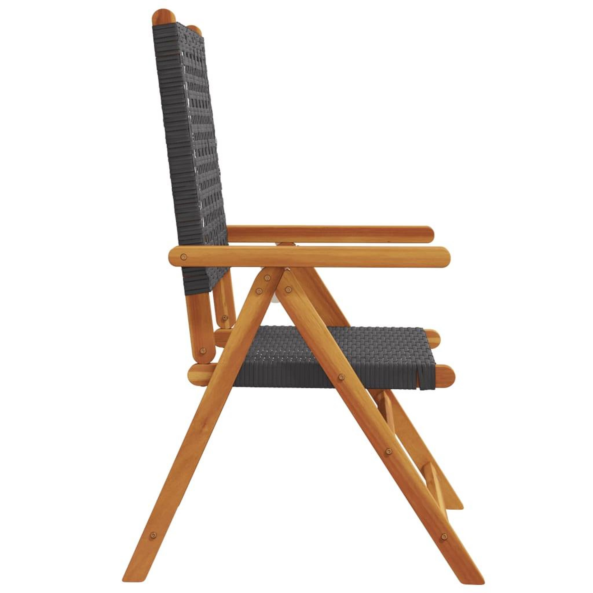 Voir la diapositive 5 : VIDAXL Chaises inclinables de jardin lot de 4 noir rotin bois massif