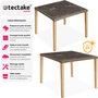 Voir la diapositive 2 : tectake Table en rotin avec cadre en aluminium et bois marron naturel