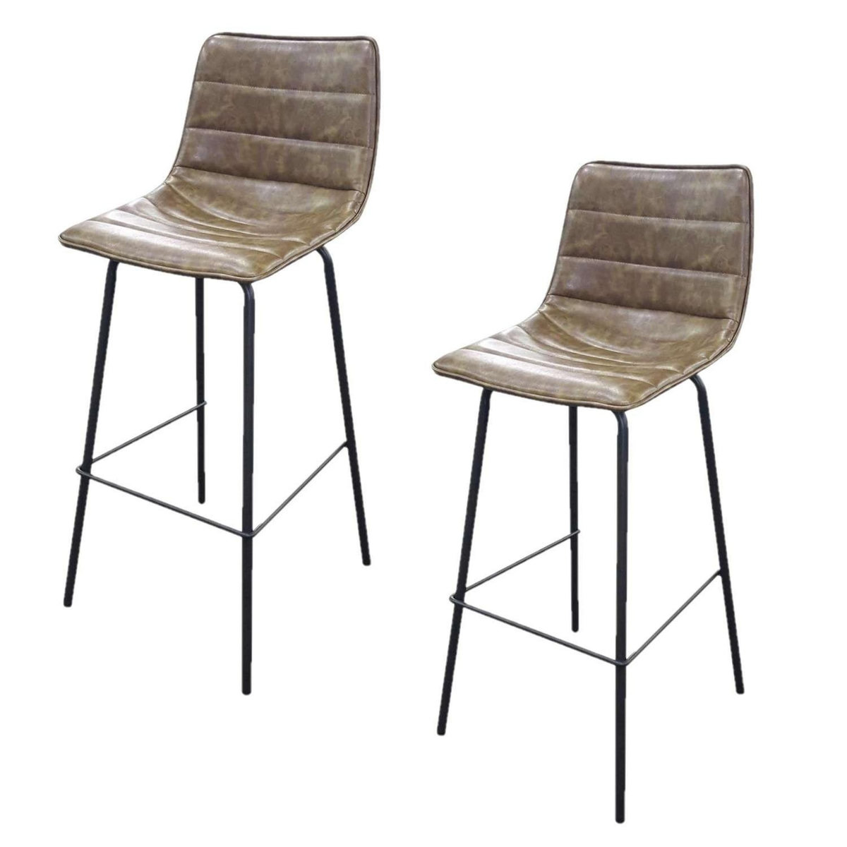TOILINUX Lot de 2 Tabourets de bar design industriel Brooklyn