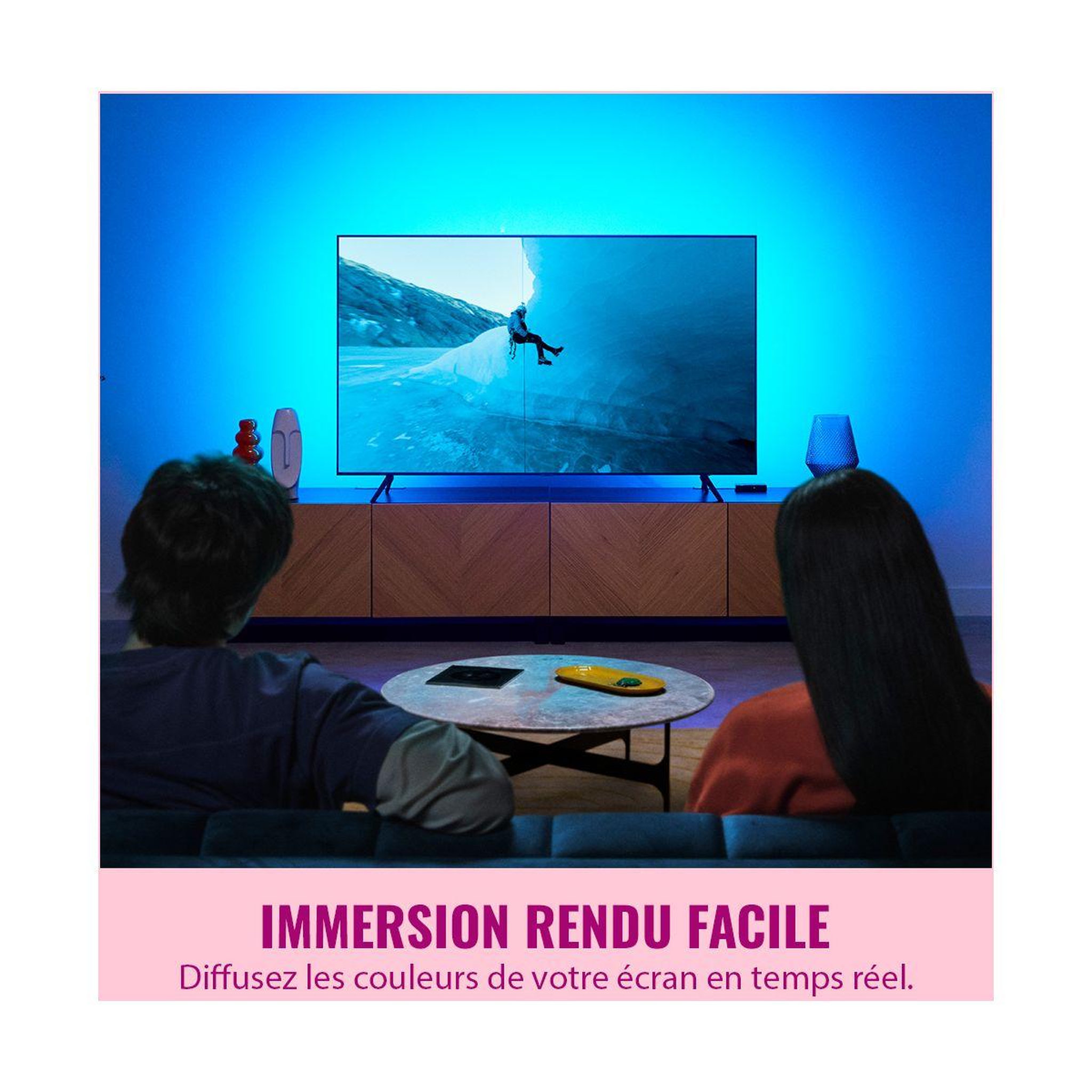 Voir la diapositive 2 : WIZ Boîtier de synchronisation HDMI Sync box+Lightstrip 55 à 65''