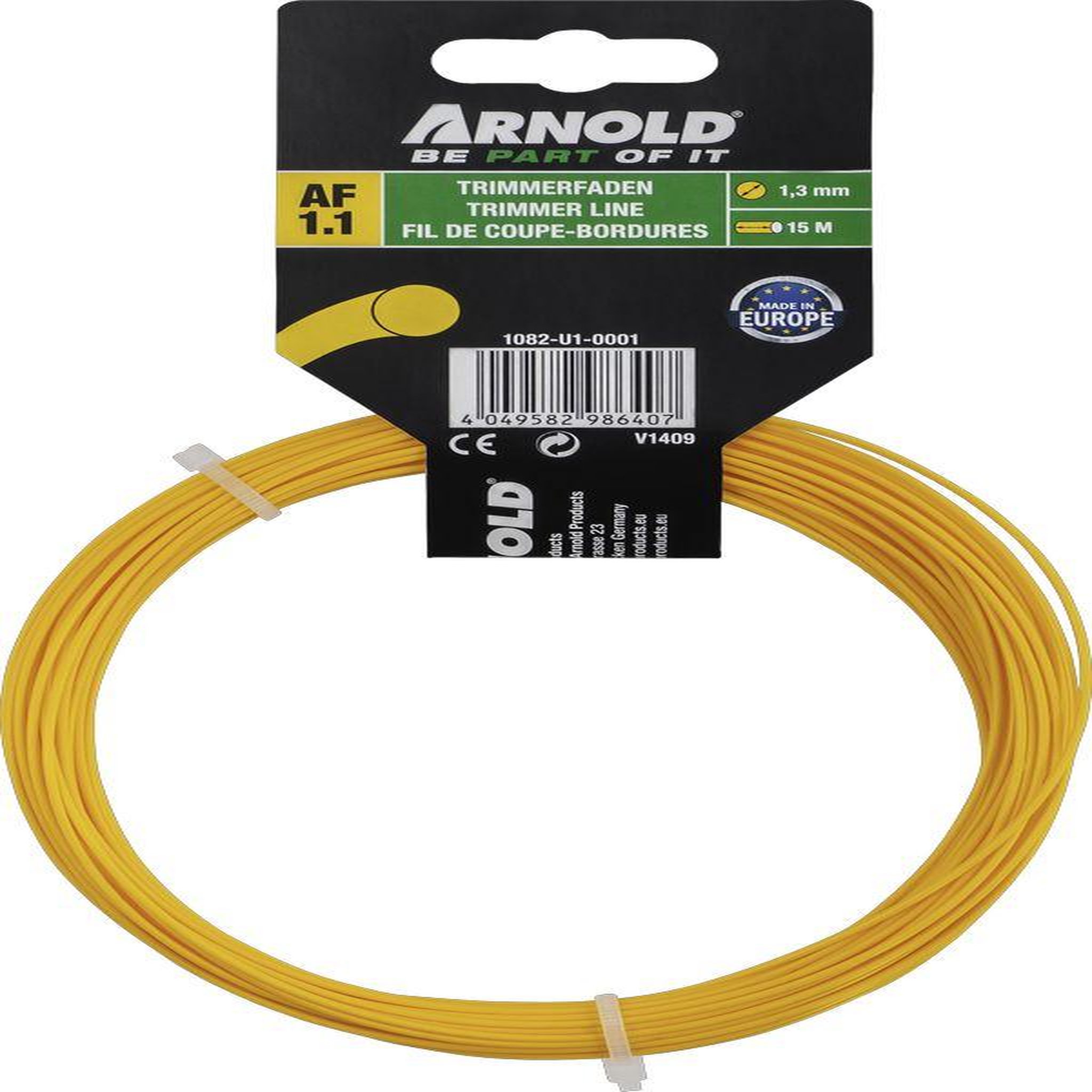 ARNOLD Fil de coupe-bordure rond en nylon 1,3 mm × 15 m