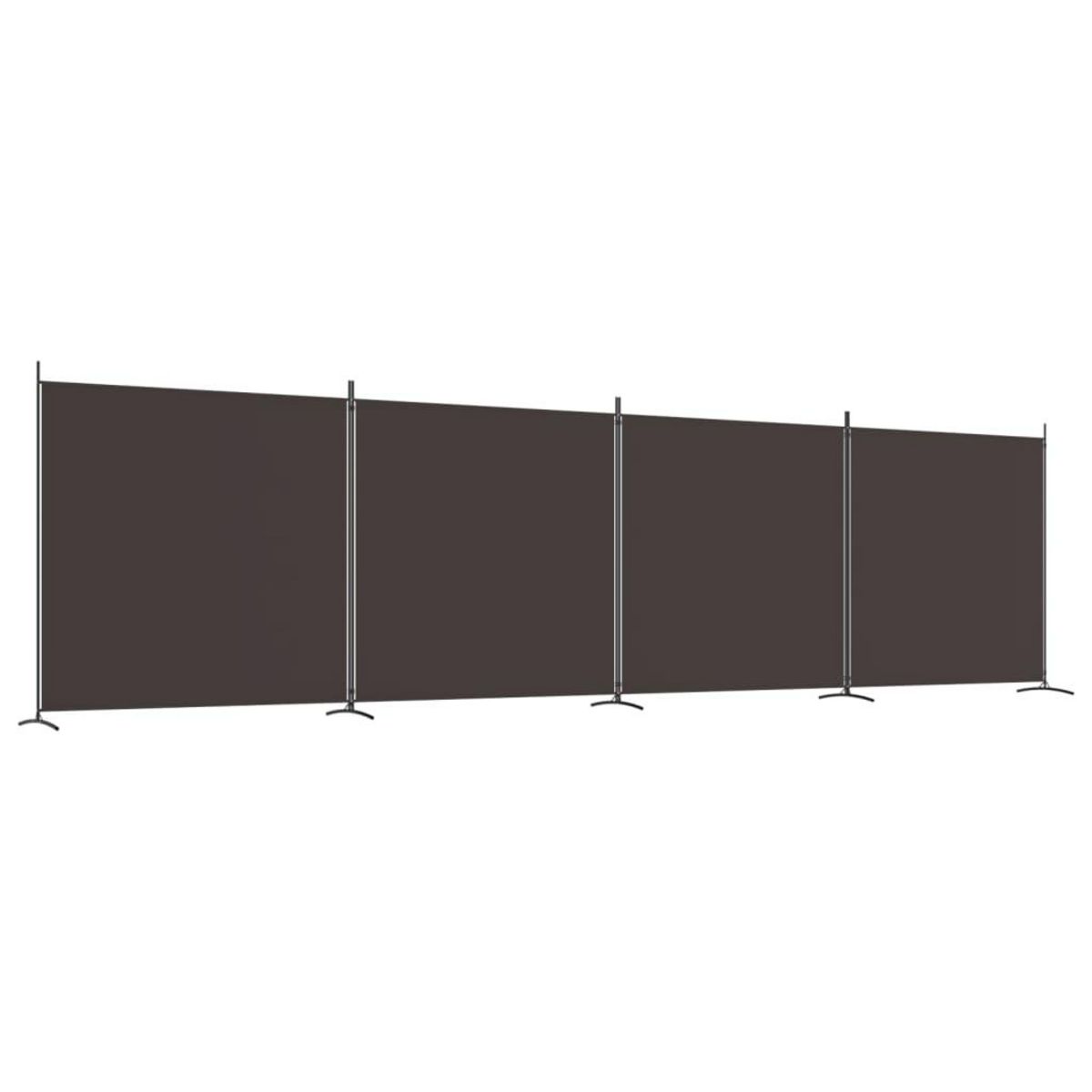 VIDAXL Cloison de separation 4 panneaux Marron 698x180 cm Tissu