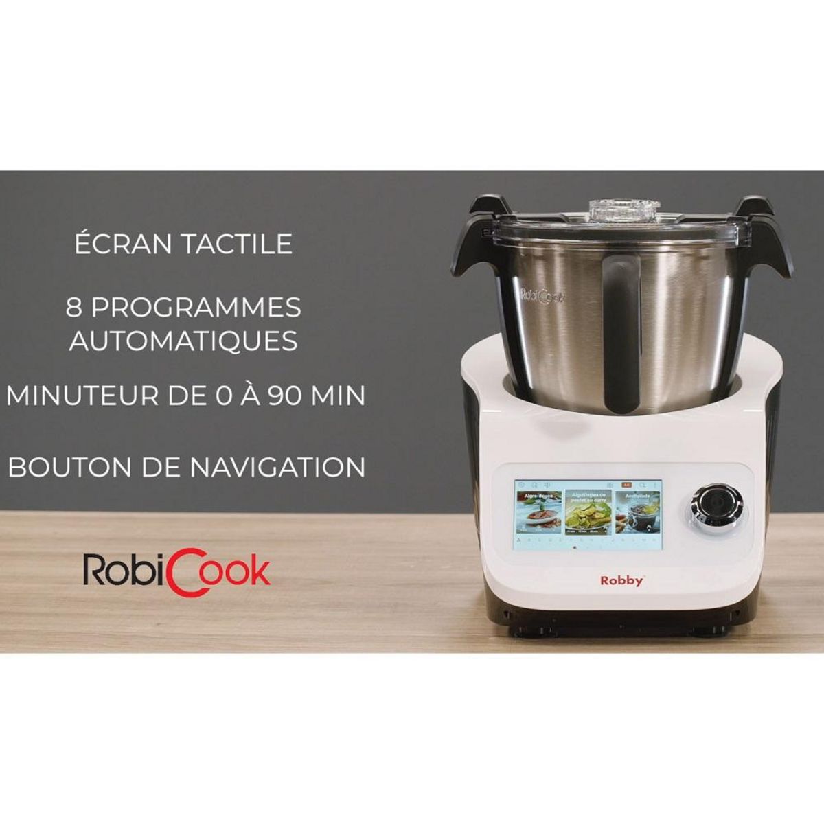Robby Robot cuiseur multifonctions avec balance intégrée et écran tactile +680 recettes - robicook