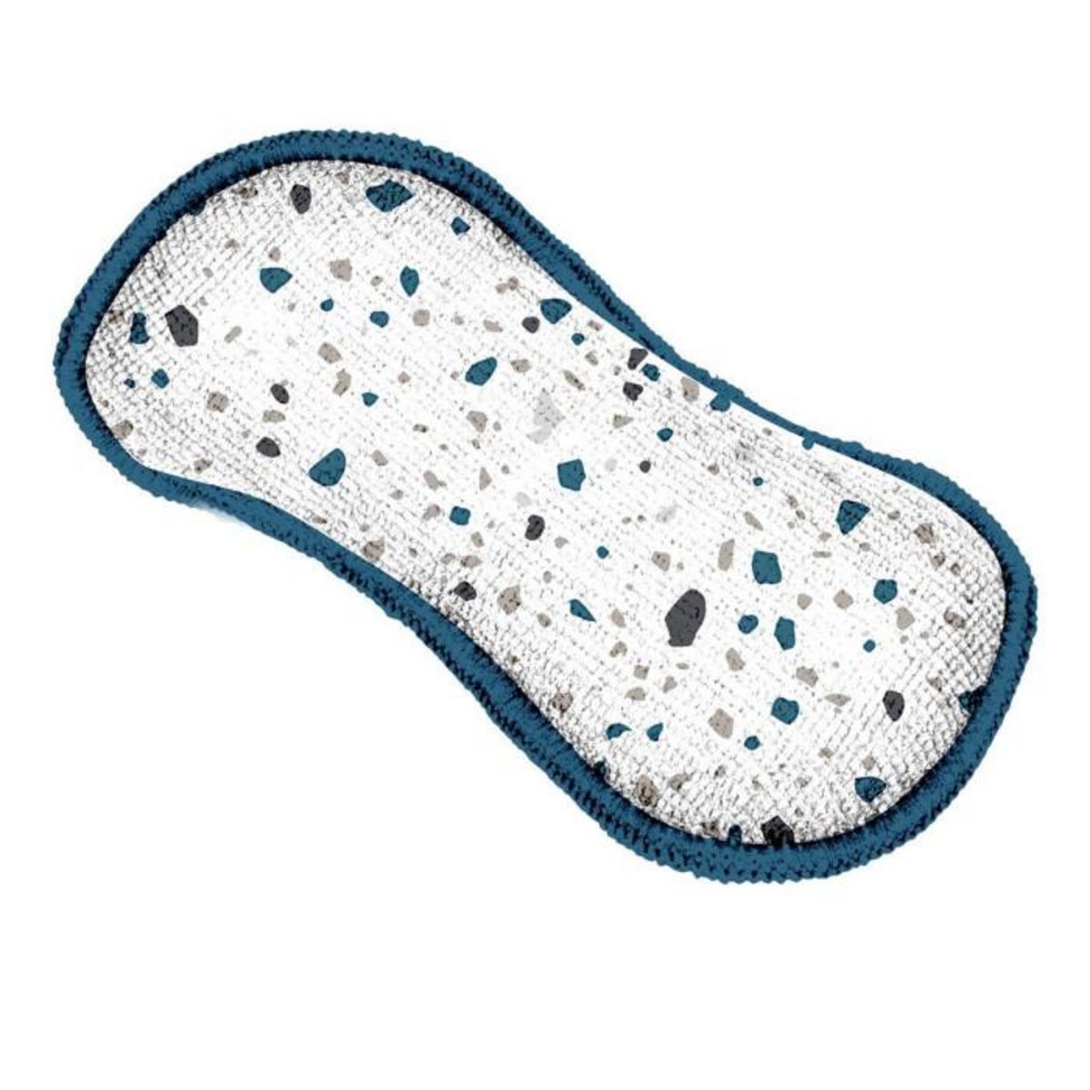 Paris Prix Lot de 3 Éponges Microfibre  Terrazzo  18cm Blanc & Bleu