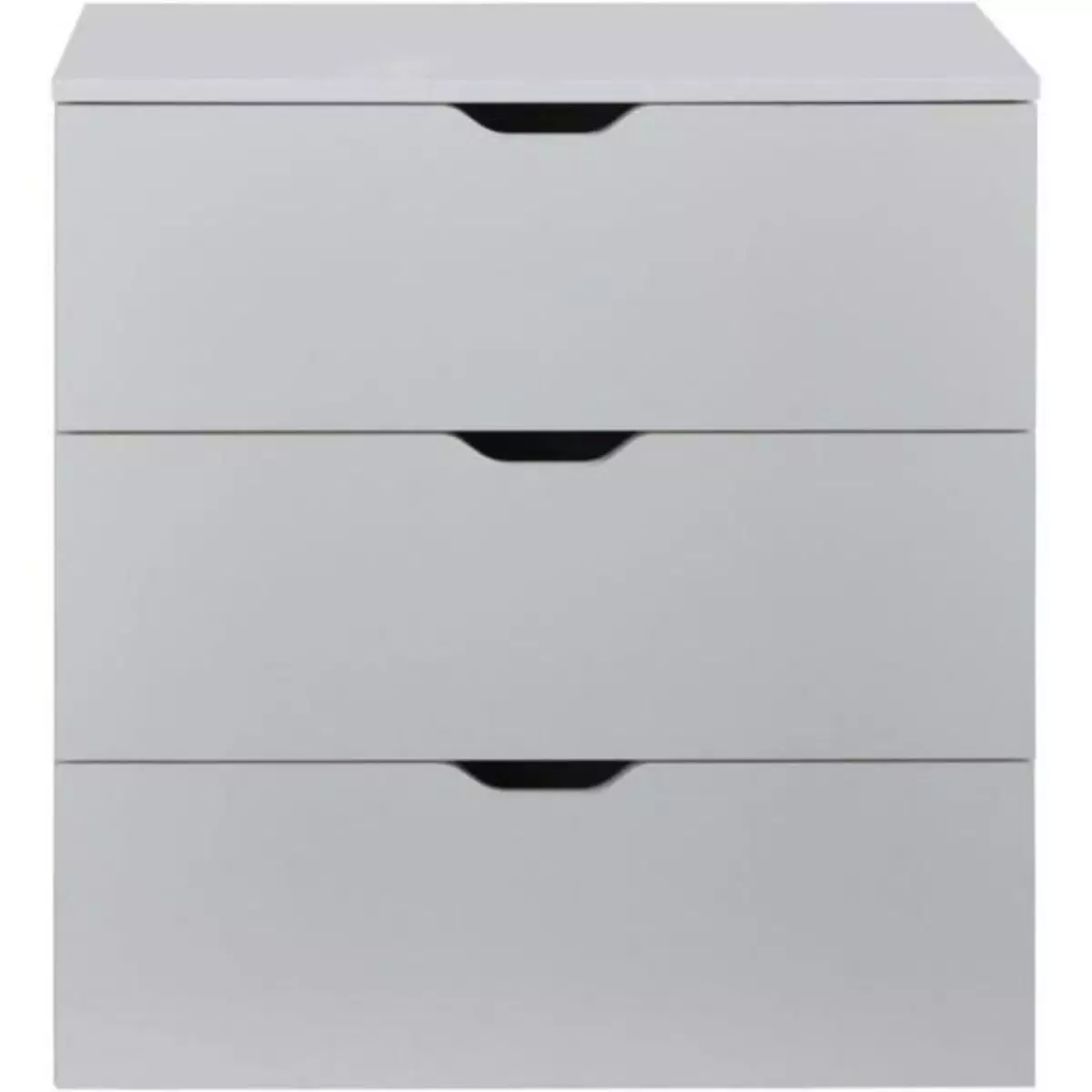 MARKET24 Commode - Meuble  BASIX - 3 tiroirs - Blanc mat - Bois - L 78 x P 40 x H 80 cm