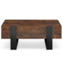 Voir la diapositive 3 : ID MARKET Table basse rectangle PHOENIX avec tiroirs 100 cm bois effet vieilli et noir