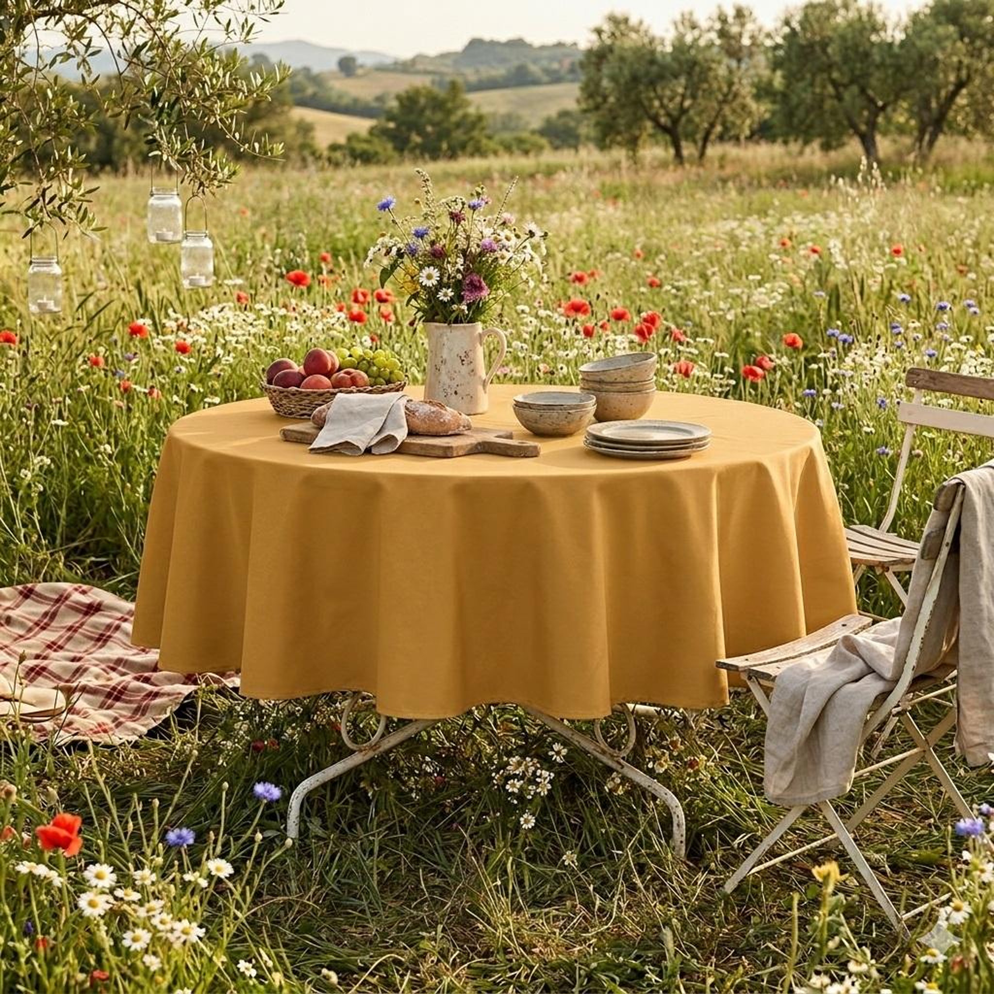Voir la diapositive 2 : Eden Nappe ronde nelsonn design et moderne