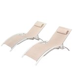 CONCEPT USINE Lot de 2 transats empilables et ajustables écru- blanc BAHIA