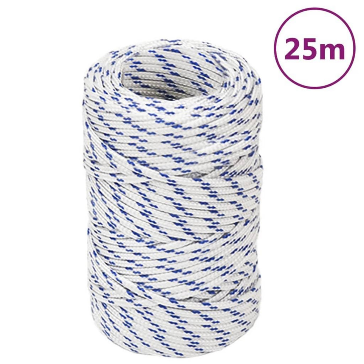 VIDAXL Corde de bateau Blanc 2 mm 25 m Polypropylene