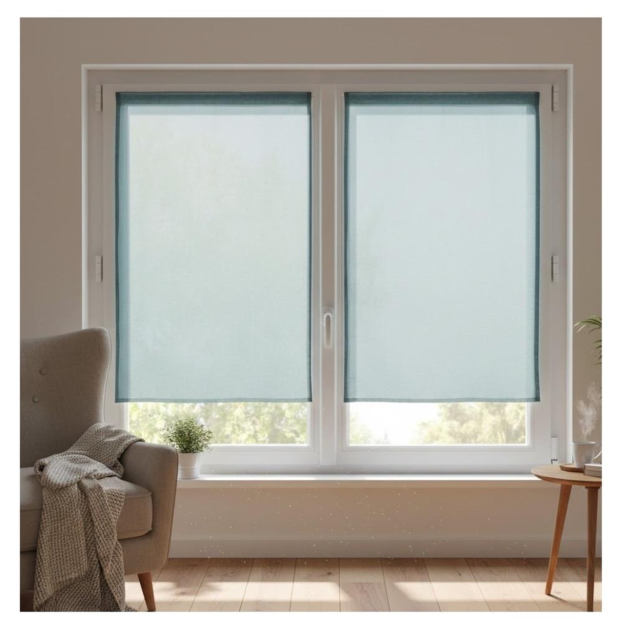 Voir la diapositive 2 : Eden Paire de rideaux voile uni brise bise