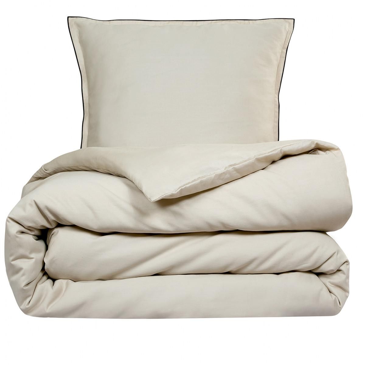 FUTURE HOME Parure de lit 2 personnes en satin de coton unie