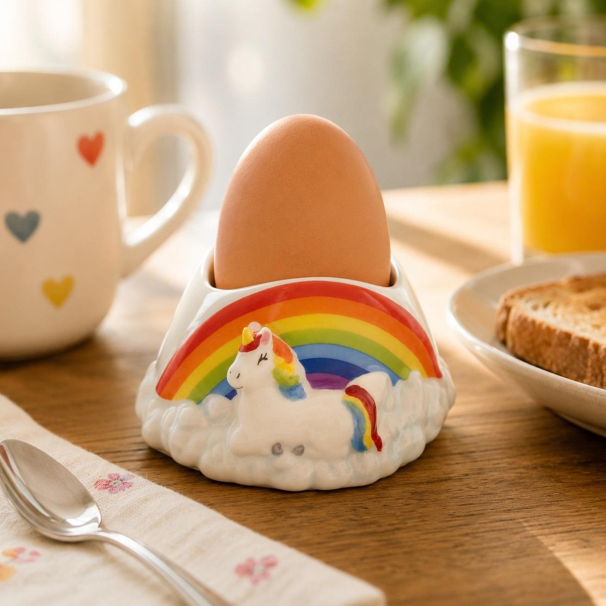 Voir la diapositive 2 : Eden Coquetier licorne arc-en-ciel design et moderne