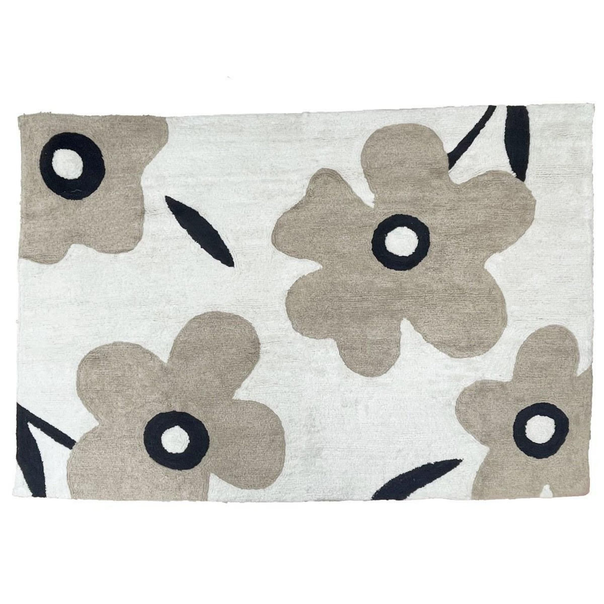FUTURE HOME Tapis déco floral en coton tufté 170x120cm