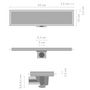 Voir la diapositive 6 : VIDAXL Drain de douche avec couvercle 2 en 1 63x14 cm Acier inoxydable