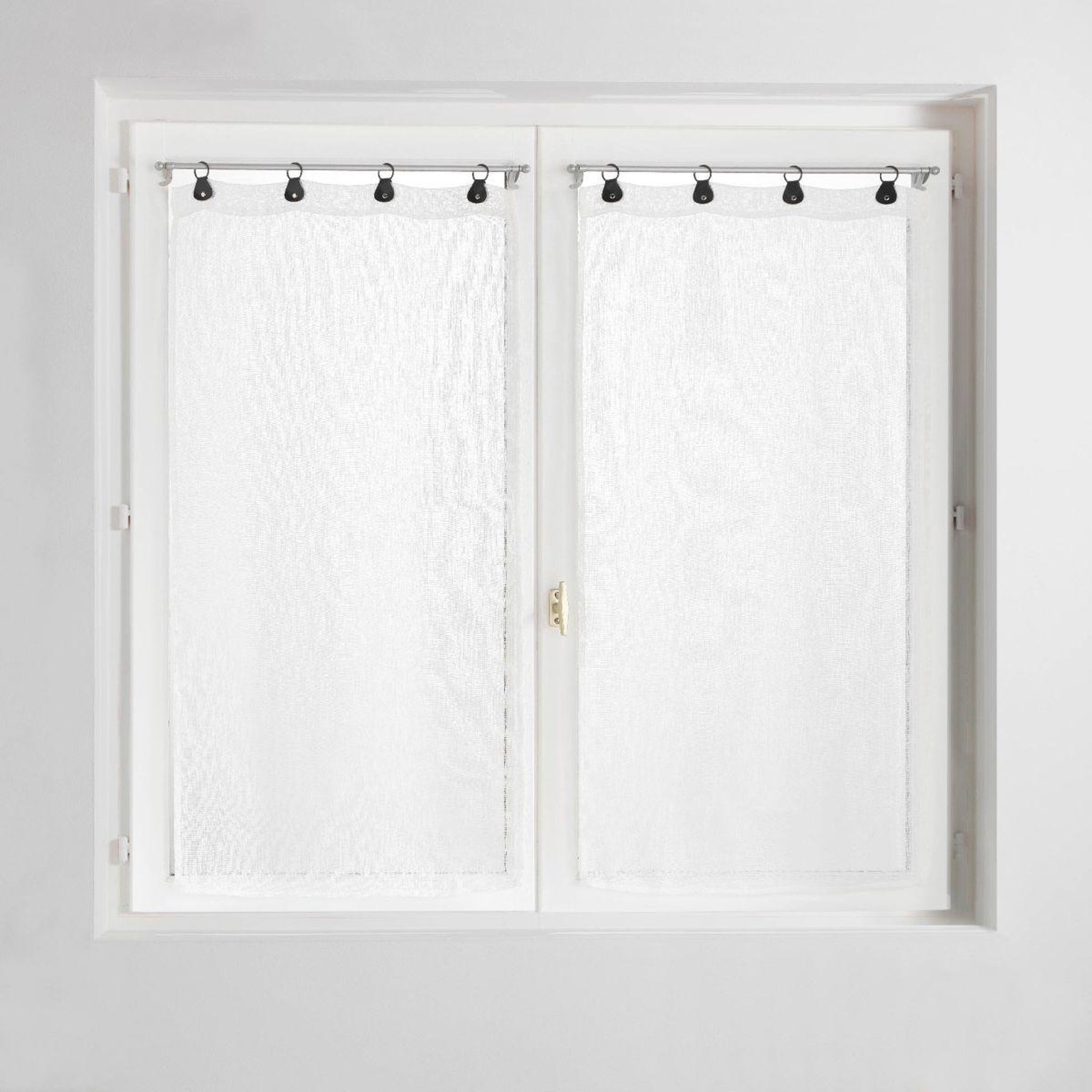Douceur d'Intérieur Paire de voilages à anneaux  linka  60x120cm blanc