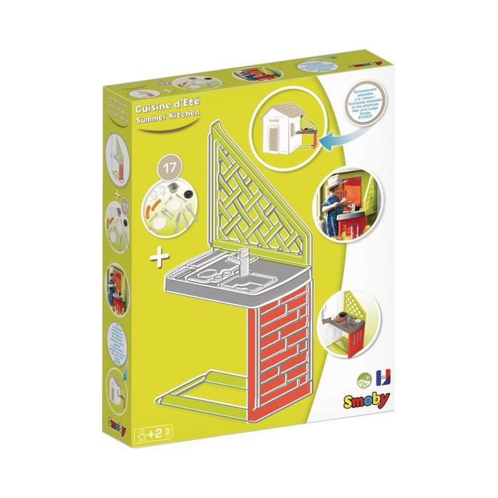 Voir la diapositive 1 : SMOBY SMOBY Table pique-nique adaptée aux maisons Smoby compatibles - 2 bancs - Anti-UV.