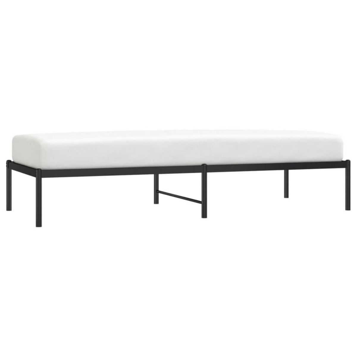 VIDAXL Cadre de lit metal sans matelas noir 75x190 cm