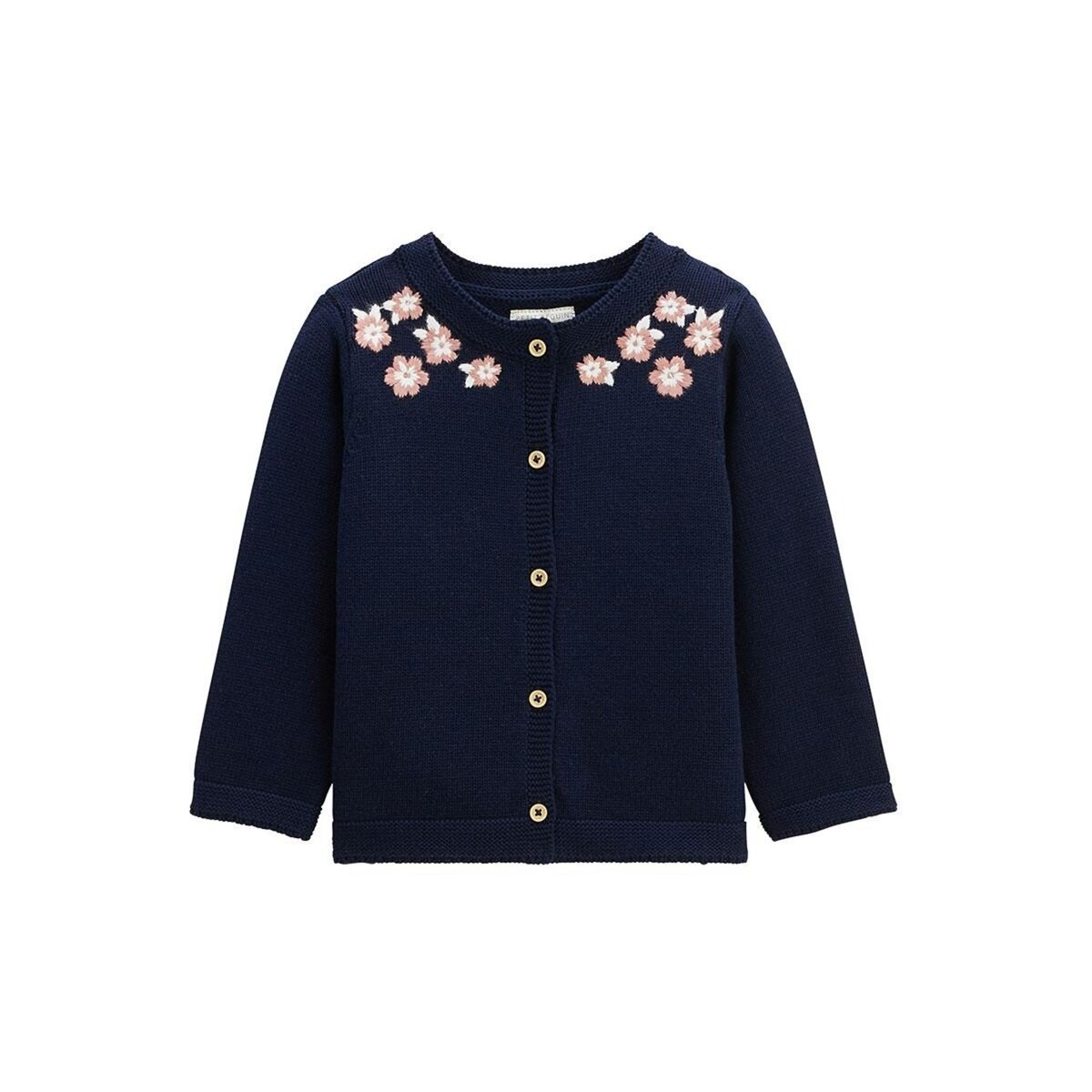 Petit Béguin Gilet enfant en tricot Céleste