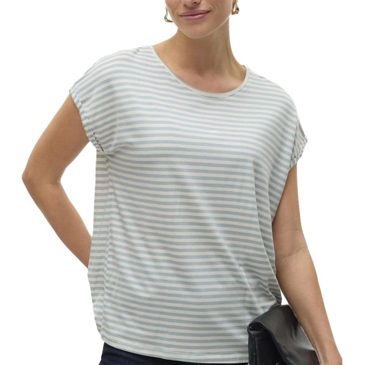 Vero Moda T-shirt Blanc/Vert Femme Vero Moda Mava