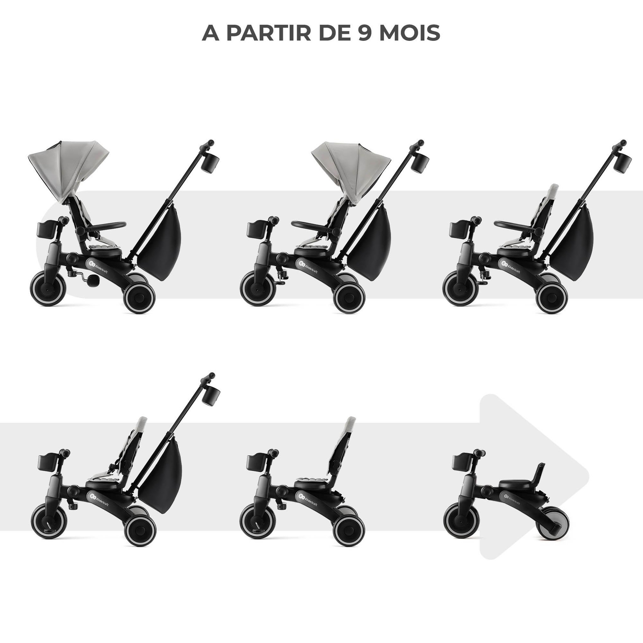 Voir la diapositive 4 : KINDERKRAFT Tricycle jazz 2 pratique et confortable