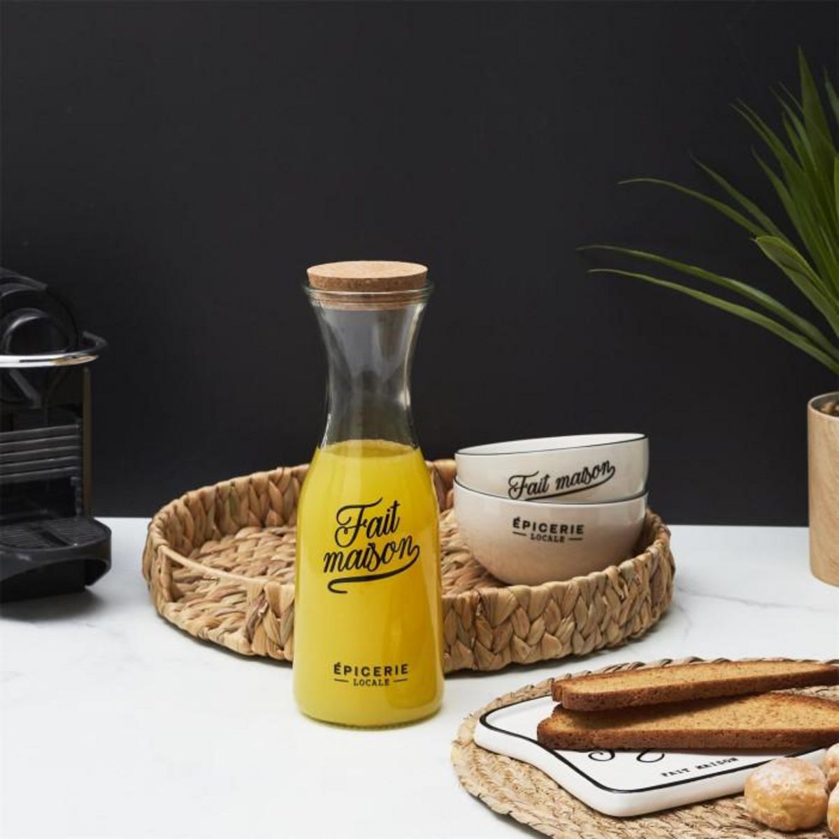 Paris Prix Carafe en Verre Design  Brooklyn  1L Transparent