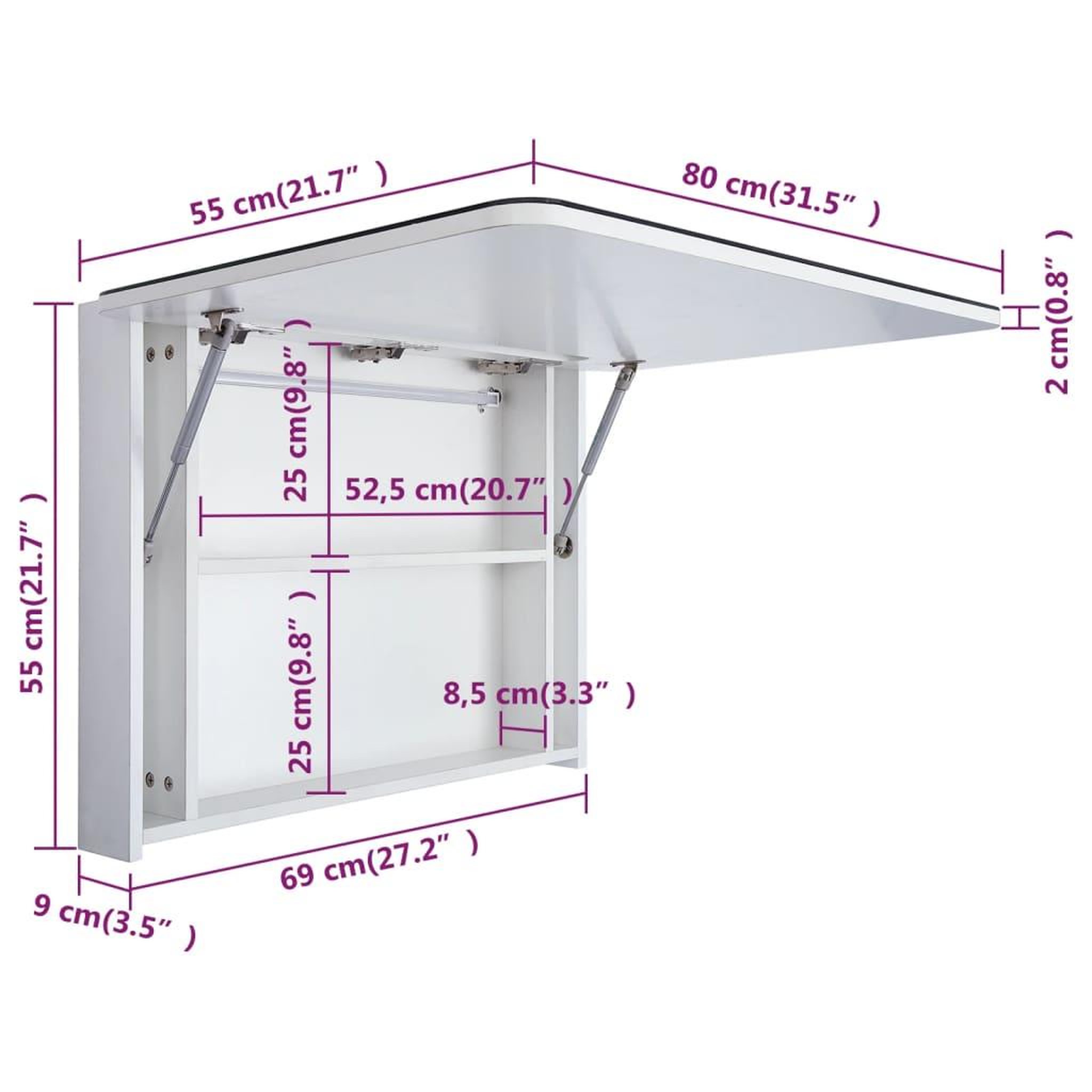 Voir la diapositive 6 : VIDAXL Armoire de salle de bain a miroir led 80x9,5x55 cm