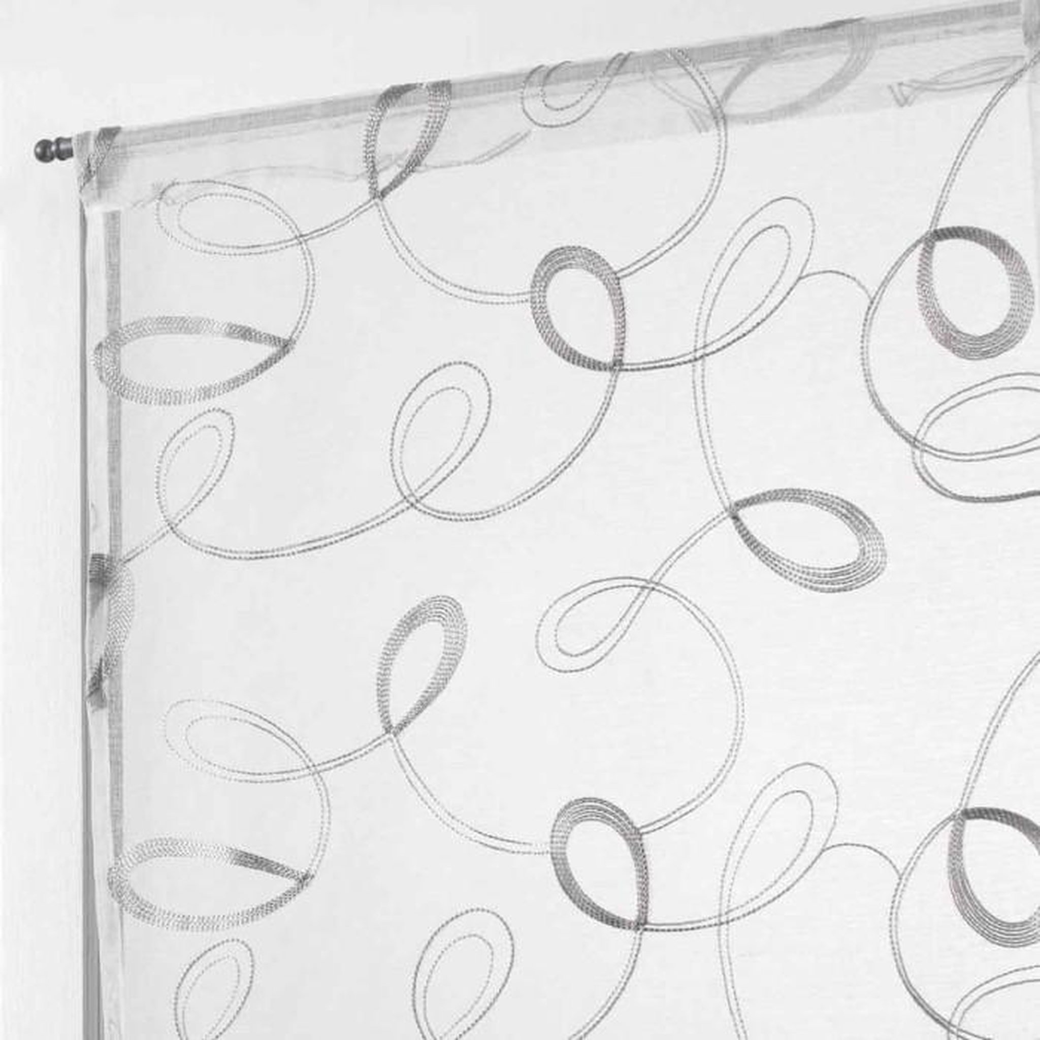 Voir la diapositive 2 : Paris Prix Paire de Voilages  Hoops  60x120cm Gris