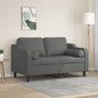 Voir la diapositive 1 : VIDAXL Canape 2 places avec oreillers gris fonce 120 cm tissu