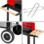 Voir la diapositive 4 : tectake Chariot-barbecue charbon sur 2 roues noir/rouge