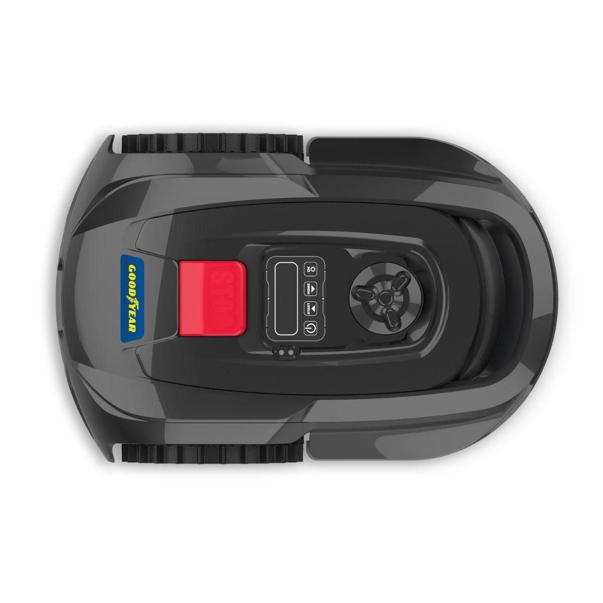 GOODYEAR Robot Tondeuse à Gazon 500m2 Batterie 20V 2.0Ah Station de charge Cable Périphérique 300m + Piquets GOODYEAR