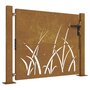 Voir la diapositive 2 : VIDAXL Portail de jardin 105x105 cm acier corten conception d'herbe