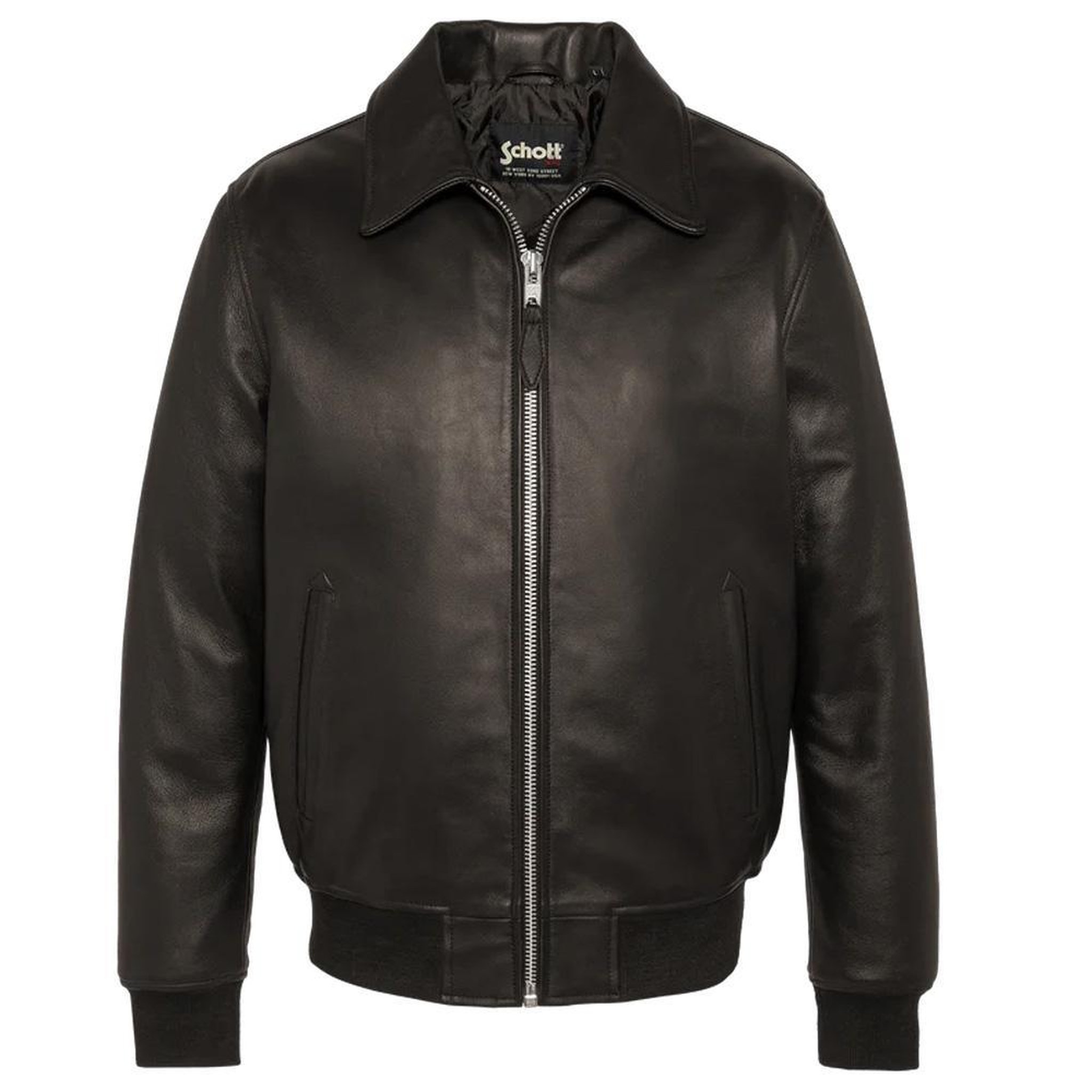 Voir la diapositive 1 : Schott Blouson Cuir Marron Homme Schott LCDETROIT