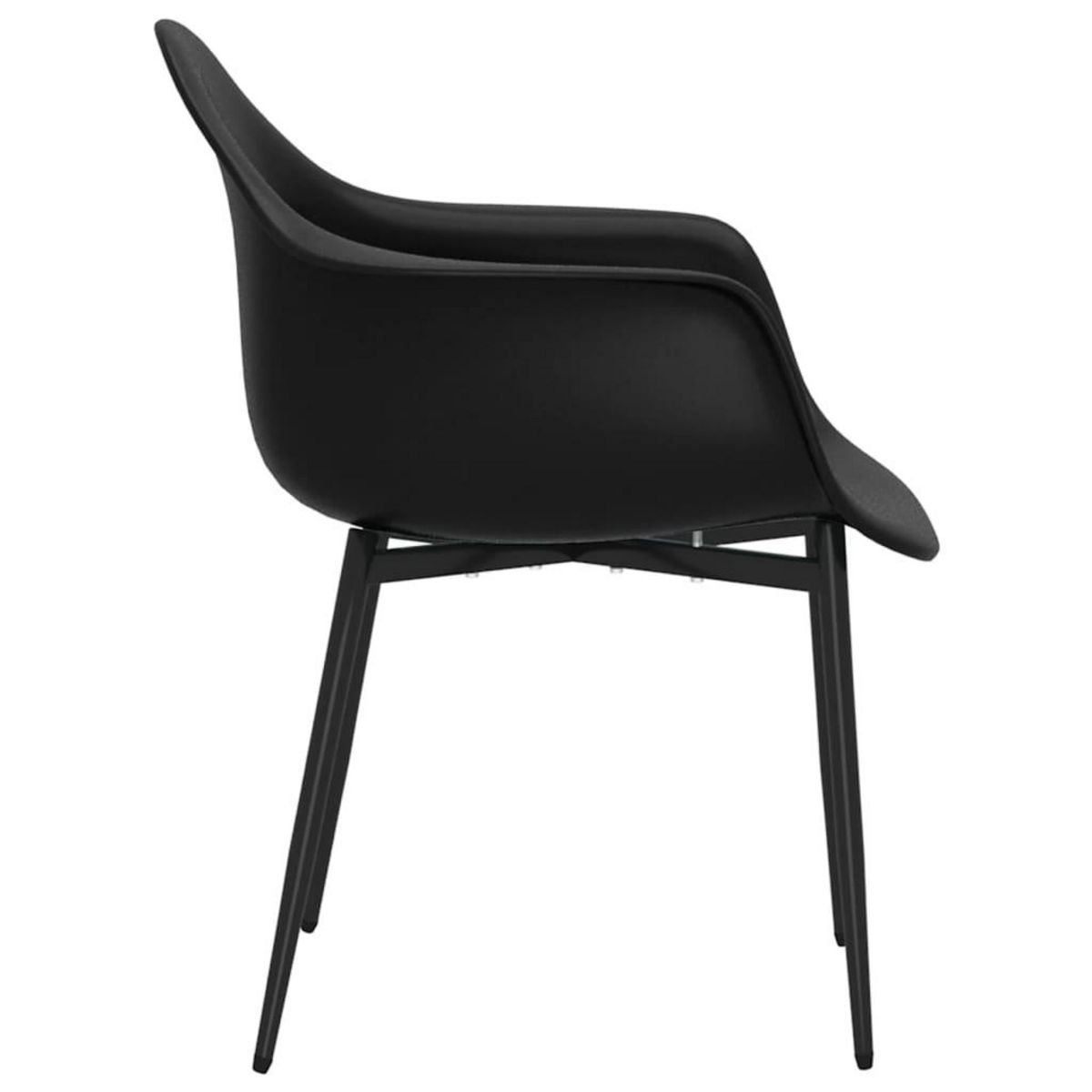 VIDAXL Chaises a manger lot de 6 noir PP